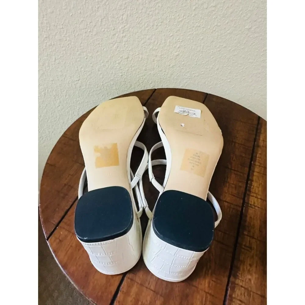 Calvin Klein Strappy Dress Sandals 9 Wedding Bridal Cocktail Formal White Belma